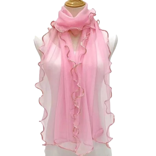 Ruffle Pink Scarf